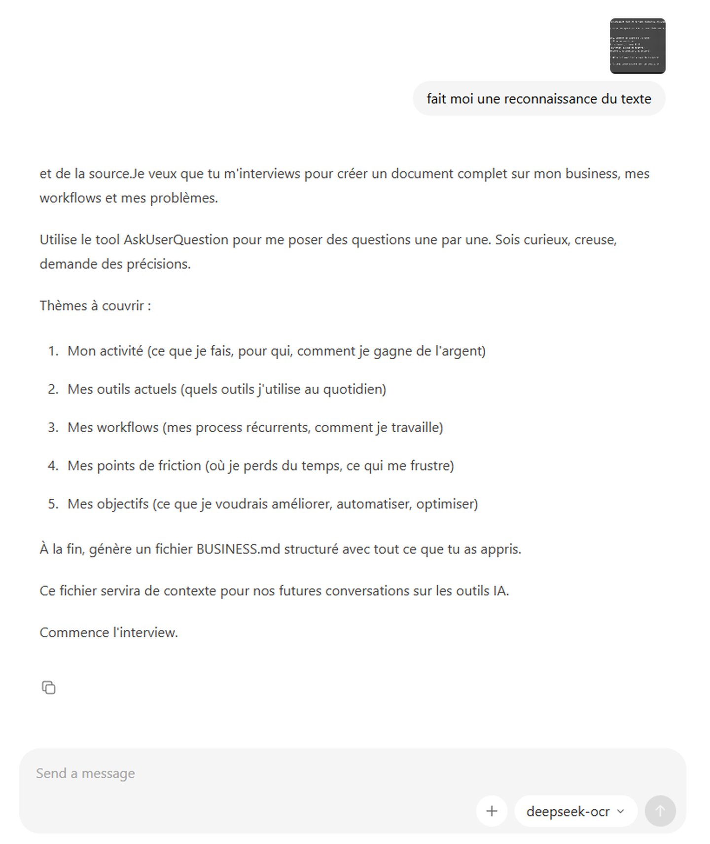 Resultat OCR Deepseek - texte extrait de l image